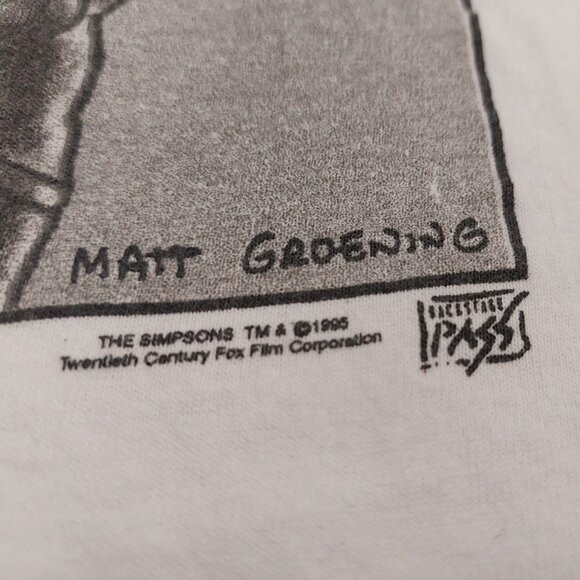 Vintage 1994 hanes double White  The Simpsons Homer Cartoon Couch Potato Tshirt - Picture 3 of 10